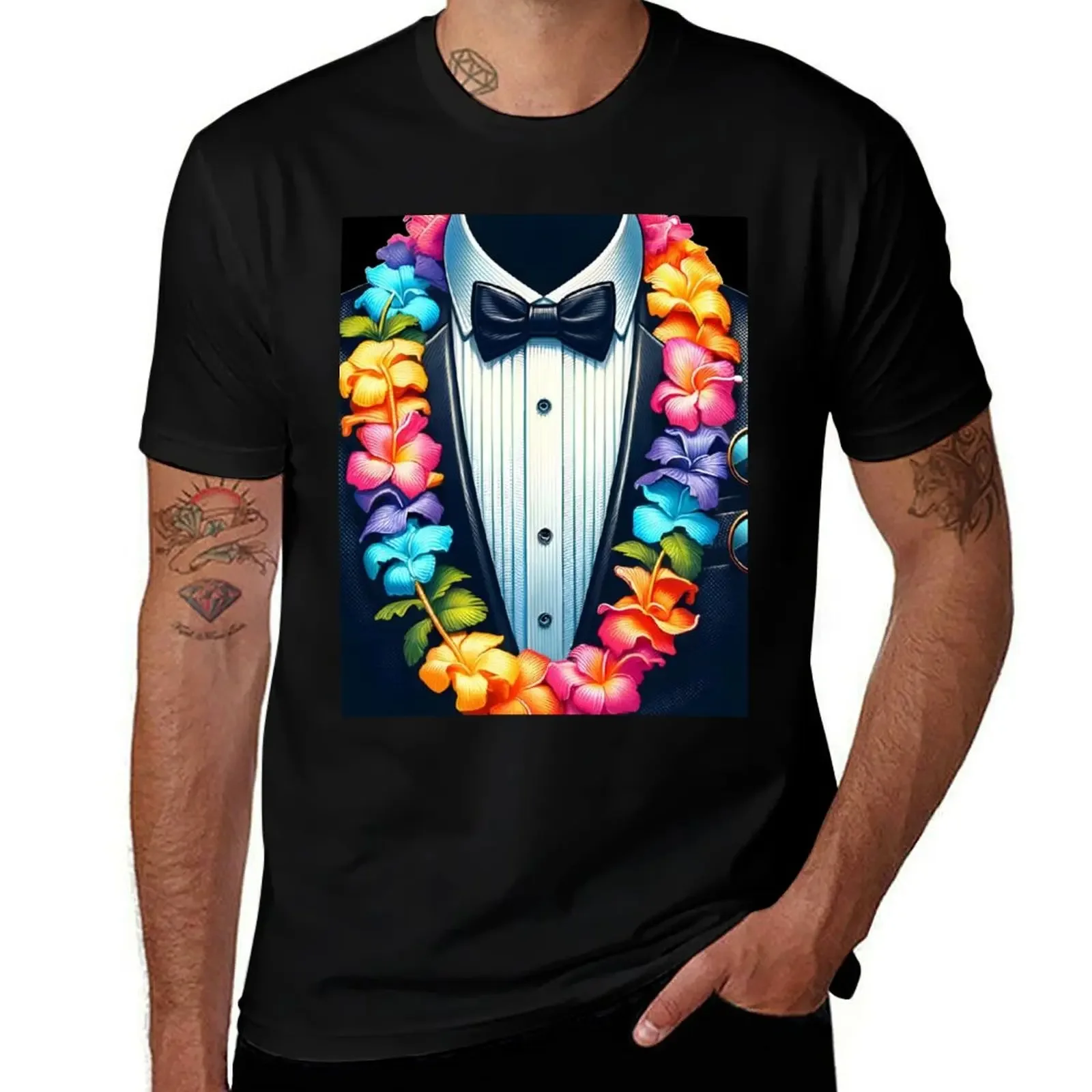 Hawaiian Vacation Tuxedo Shirt T-Shirt custom shirt shirts graphic heavyweights vintage t shirt men