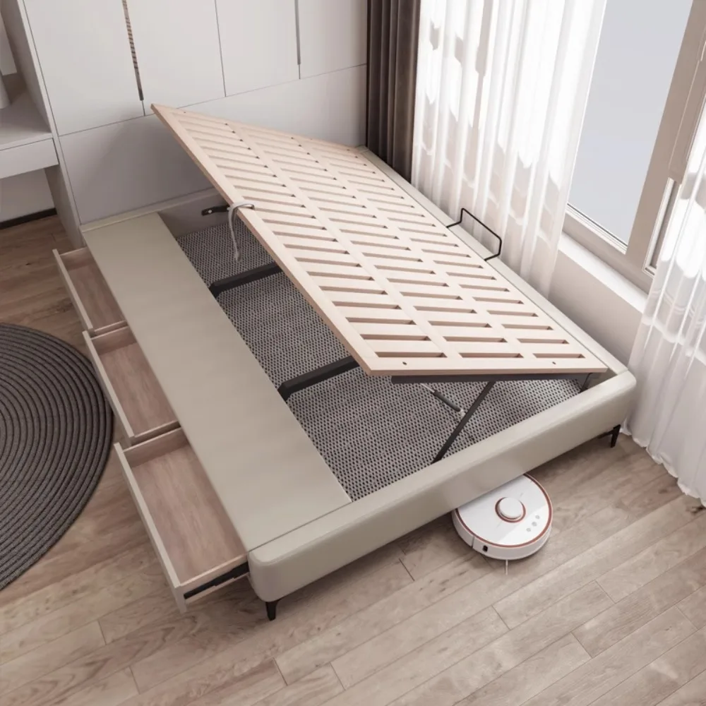 # Upholstered Storage King Bed Sleeping 150x200cm Queen Size Fancy Bed 180x200cm Full Size Frame Nordic Home Furniture Accessori