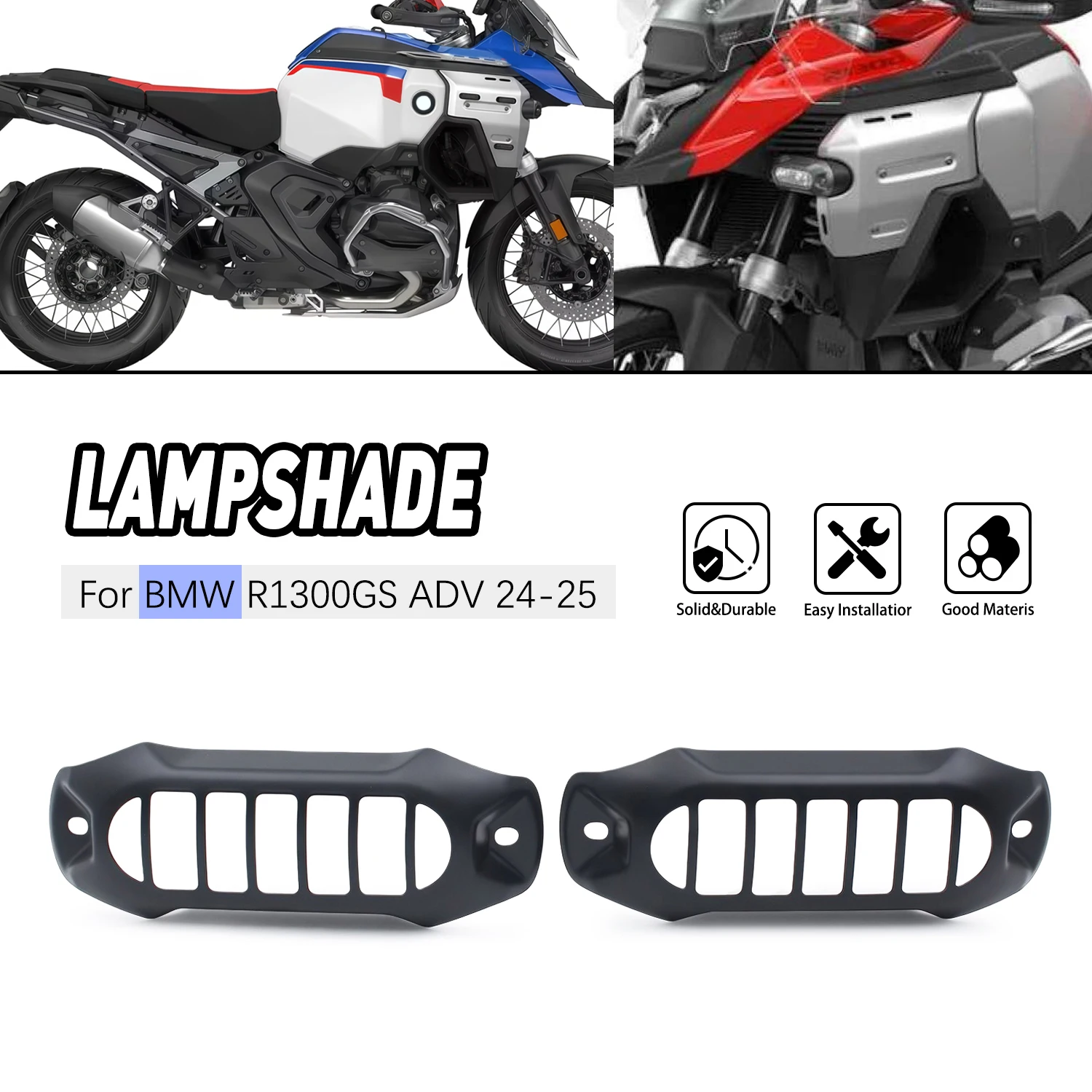 Für BMW R1300GS Adventure 2024-2025 Motorrad Schwarzer Nebelscheinwerfer-Schutzgitter Zusatzlampenabdeckung Schutzvorrichtung