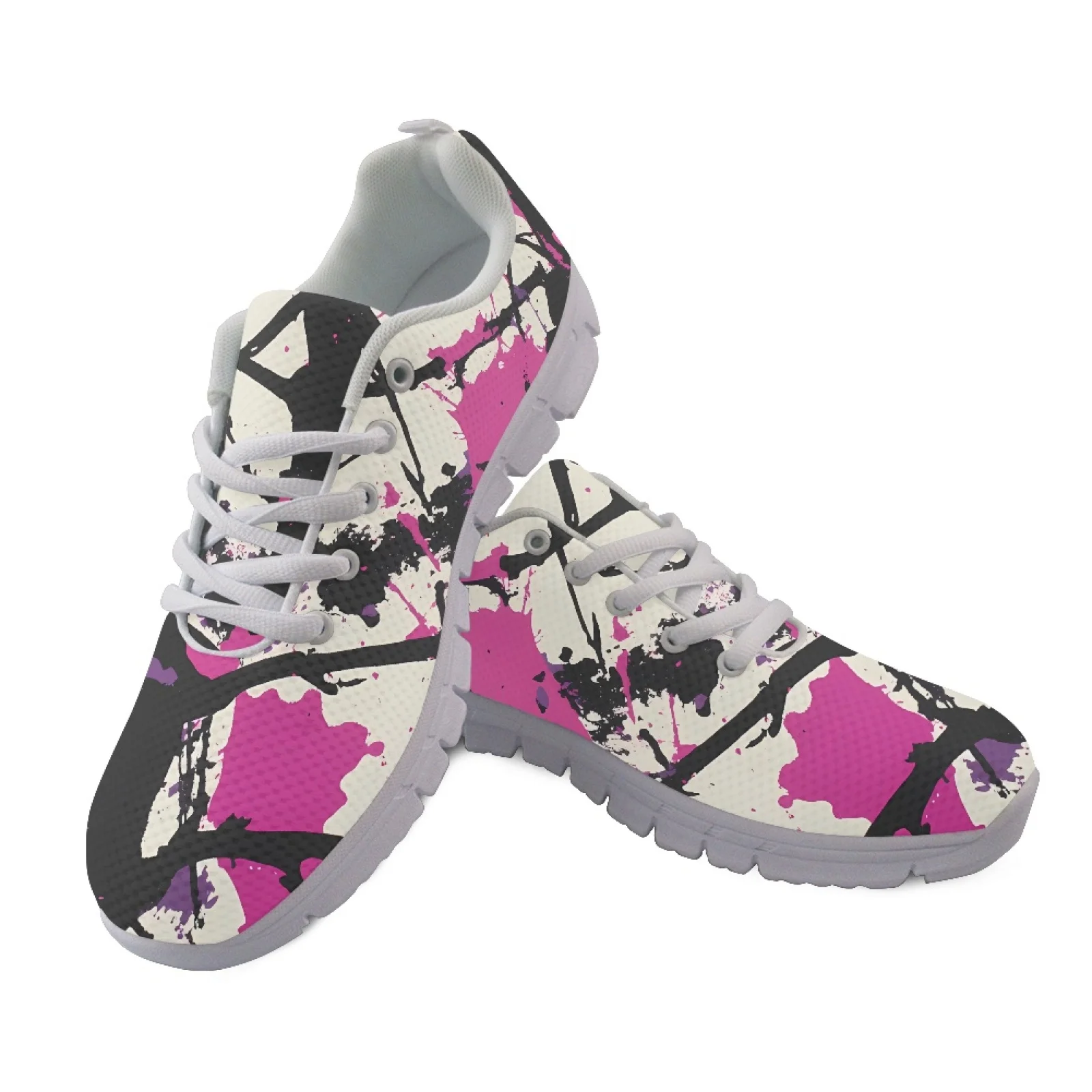 Coloranimal Graffiti Art Print Women Comfortable Shoes for Teachers Standing All Day Durable Sport Shoe for Outdoor