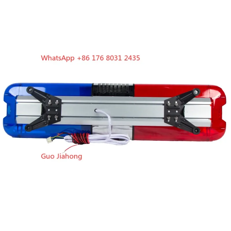 47 Inch 12V 260W Red Blue Emergency Led Warning Lightbar Light Bars with Built in Speaker Amplifier and Siren