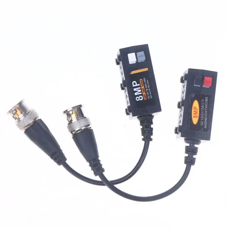 Supporto AHD/CVI/TVI 8MP 4K Telecamera Cat5e/Cat6 UTP Connettori cavo Twisted BNC CCTV Video Ricetrasmettitori passivi