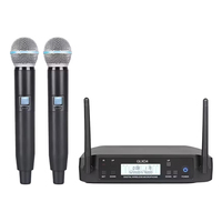 GLXD4 Professional 2-Channel UHF Wireless Microphone System Light-Weight Portable Style Headset Stage Performance Studio Home