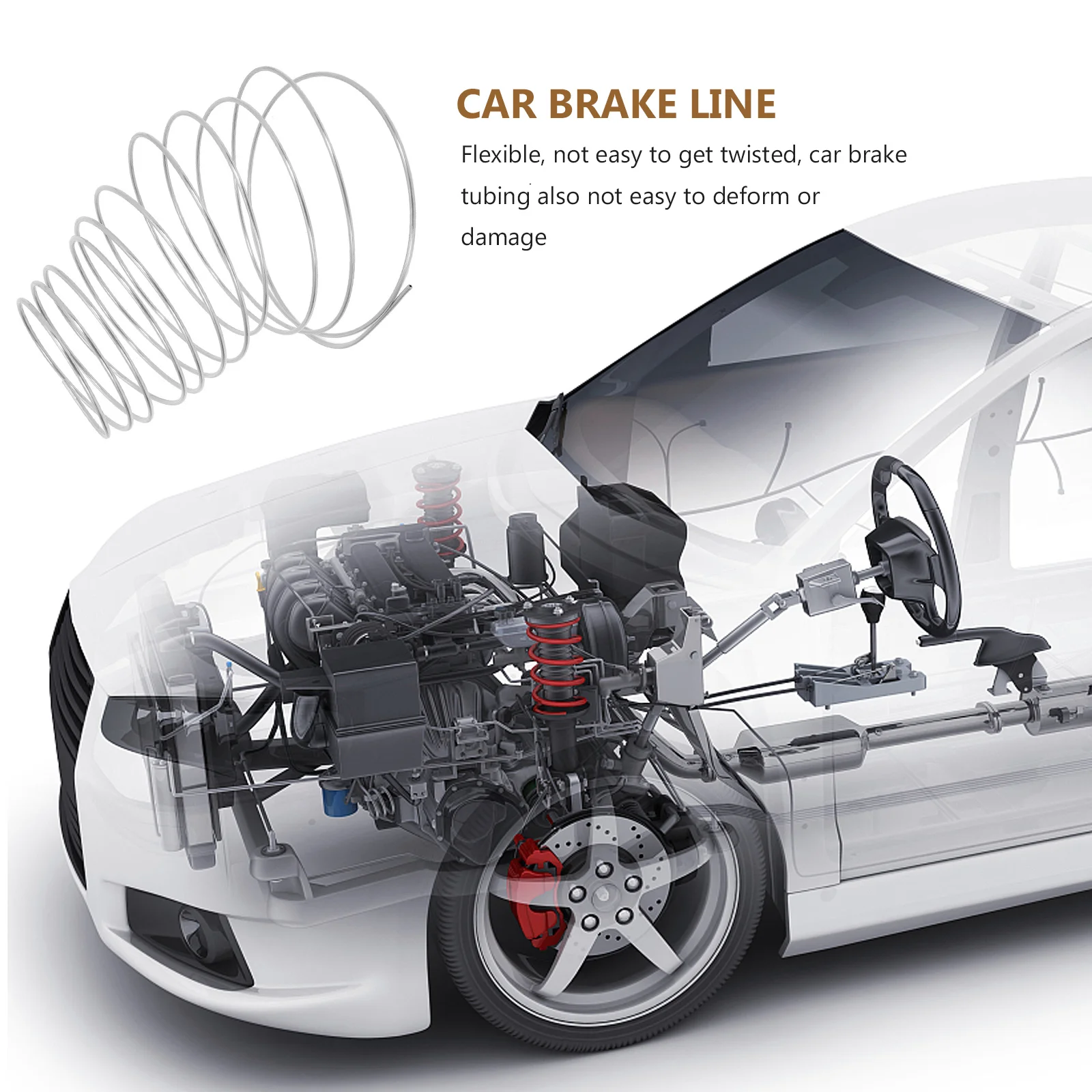 

Car Brake Tubing Flexible Coil for Vehicle Brake Line Hydraulic System High Performance Reliable Tubing Coil Fitting