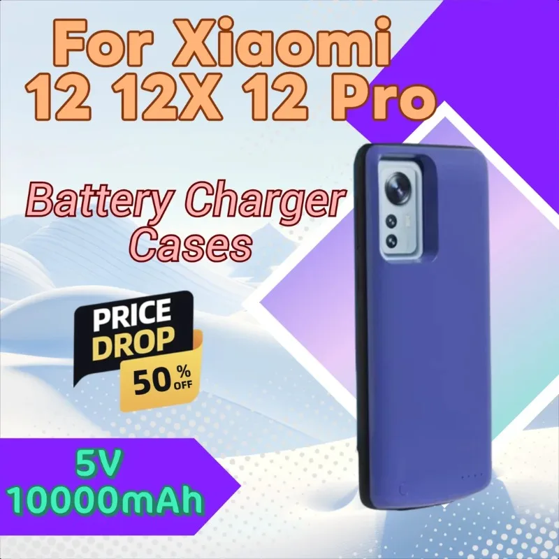 

5V 10000mAh Battery for Xiaomi 12 12X 12 Pro External Battery Charger Case Power Bank Smart Charging Case Portable Power Bank