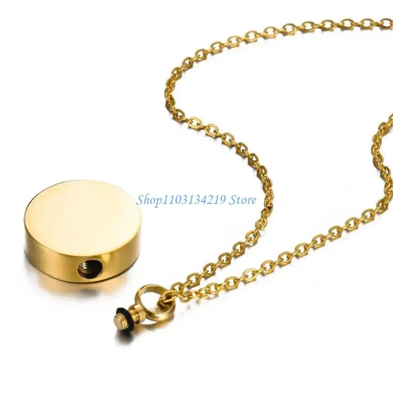 N5KC أزياء أليف رماد حاملي تذكارات مستديرة قلادة قلادة الفولاذ المقاوم للصدأ المجوهرات #1