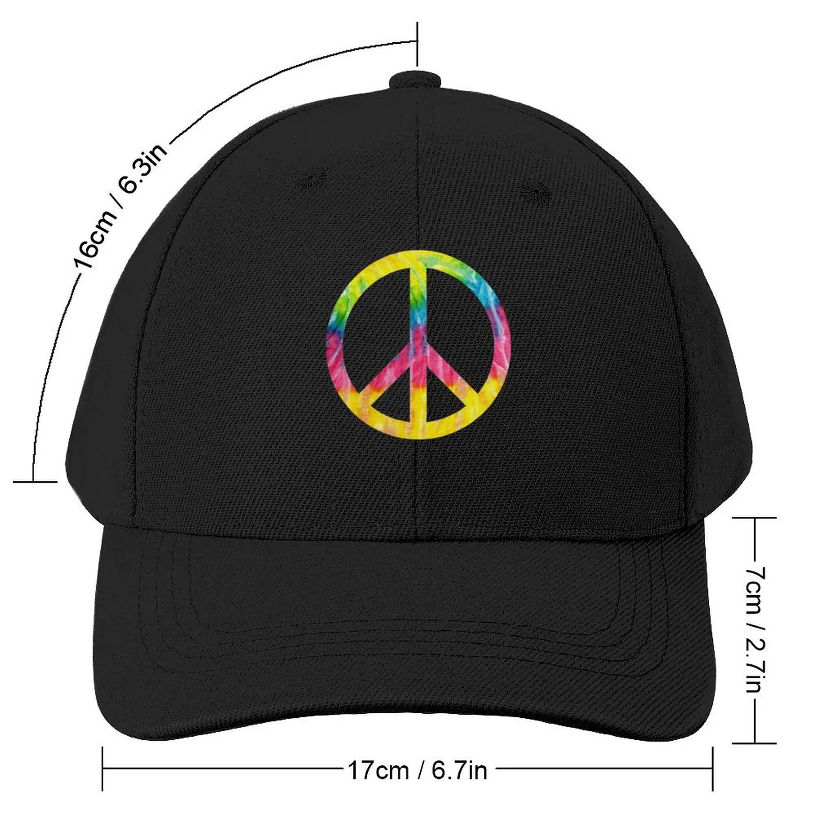 Tie-Dye Peace Sign Hippie Bohemian Festival Symbol Baseball Cap Dropshipping birthday Golf Cap Hats For Women Men's