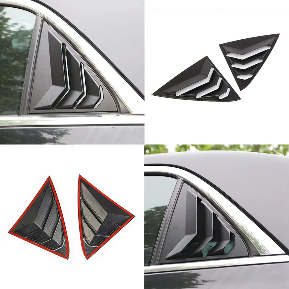 Side Window Louvers Air Vent Scoop Shades Cover Blinds ABS for Chrysler 300C 2015-2022 Accessories