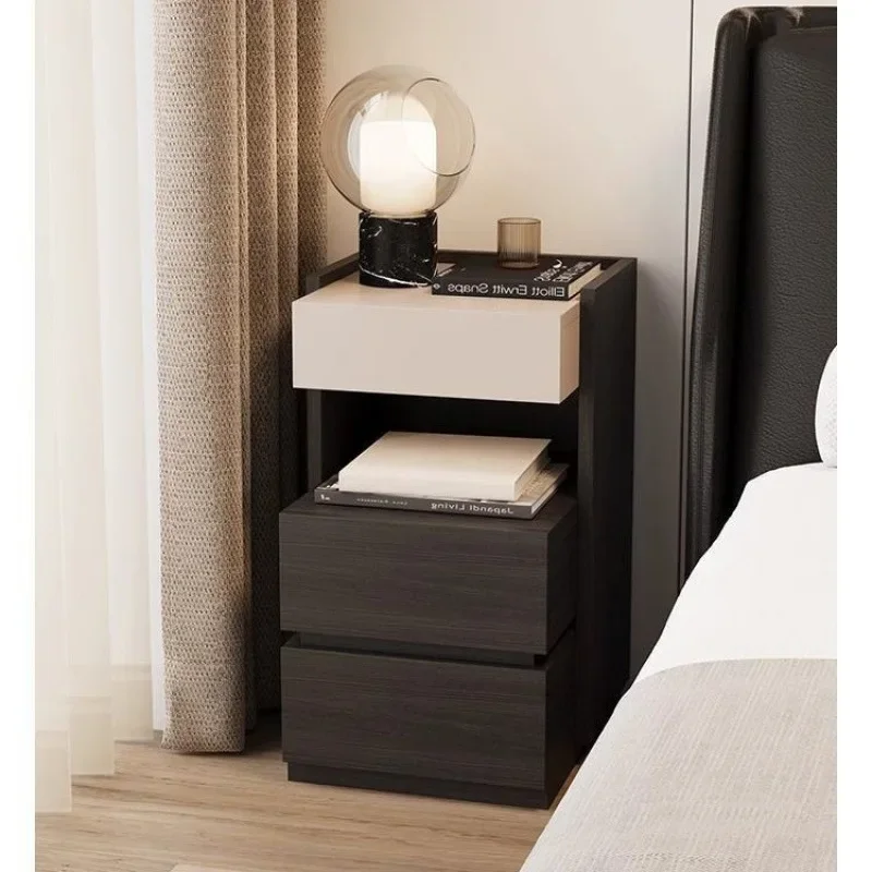 Extremely narrow solid wood bedside table Simple locker 35cm household small locker Bedside storage cabinet