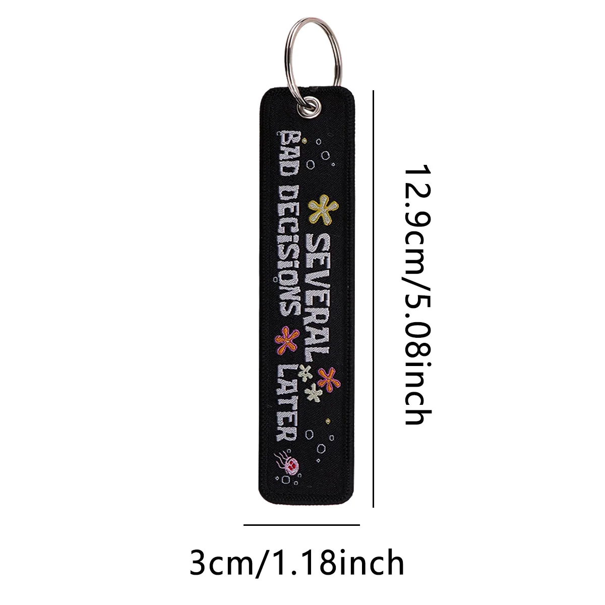 Sarkastisches Zitat Stickerei Schlüsselanhänger Lustiger Schlüsselanhänger für Motorräder Autos Schlüsselanhänger Halter Schlüsselanhänger Chaveiro Schmuck Party Geschenk – Detail 1