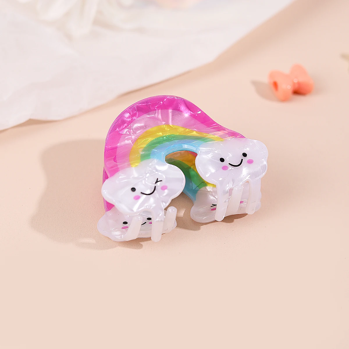 Ncmama Schattige Regenboog Kleine Haarklauw Clips Voor Vrouwen Meisjes Cartoon Avocado Ster Krab Haarspeld Dame Haar Styling Tool Hoofddeksels Cadeau