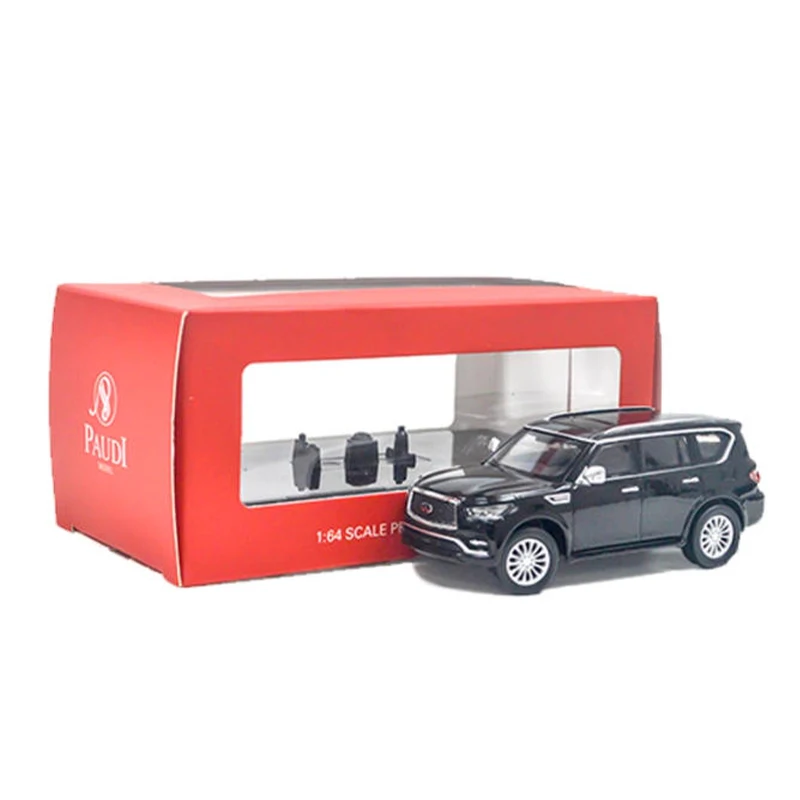 다이캐스트 1:64 스케일 인피니티 QX80 2020 시뮬레이션 합금 자동차 모델 정적 디스플레이 수집용 장난감 선물 기념품 장식
