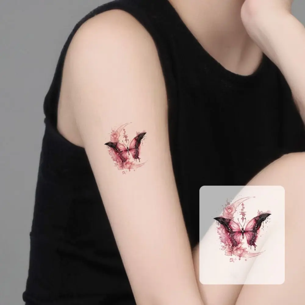 Waterproof Temporary Tattoo Stickers Long-lasting Water-Sprinkling Festival Butterfly Tattoo Stickers Moon Pattern