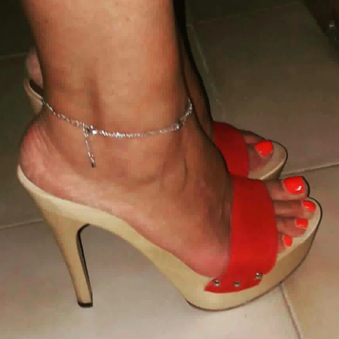 

Red Slip On Wood Pattern Platform Sandals Thin High Heel Sexy Fashion Cool Summer Casual Big Size Woman Shoes Zapatillas Mujer