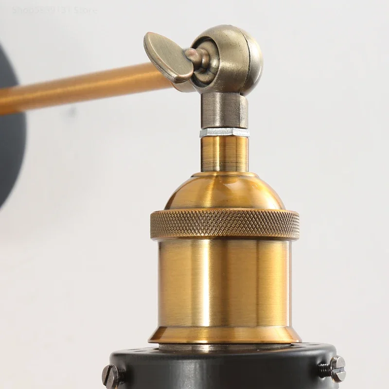 Vintage Metal Glass Wall Lamps LED Wall Lights for Home Living Room Decoration Bedroom Light Fixtures Retro Industrial Luminaire