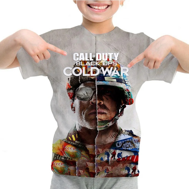 Women Game Call of Duty Warzone Pattern Tshirts Boy Girl Fun Play Short Sleeve Kids 3D Print T-shirt Custom Can DIY Tshirt Tops