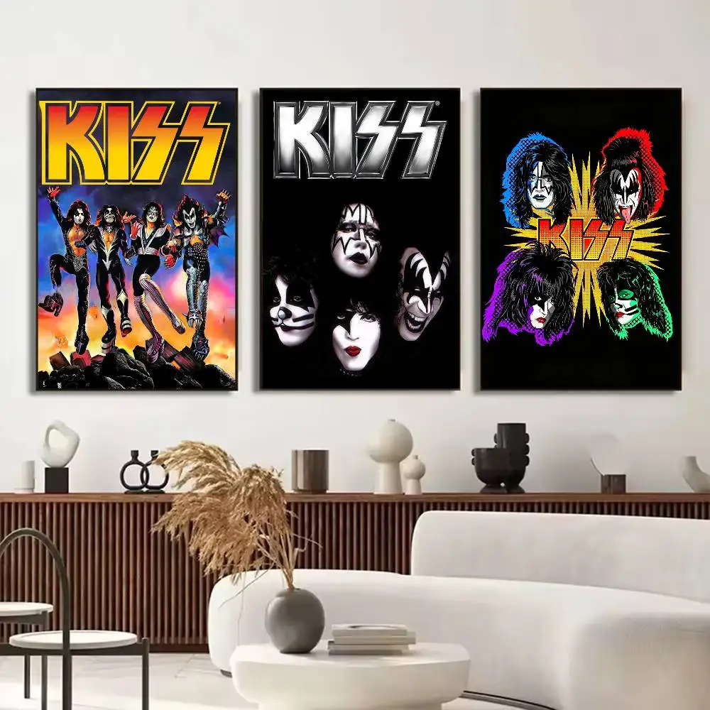 Band Rock Kiss Poster Versatile HD Waterproof Wall Art Self-Adhesive Decor for Any Space Ideal Gift