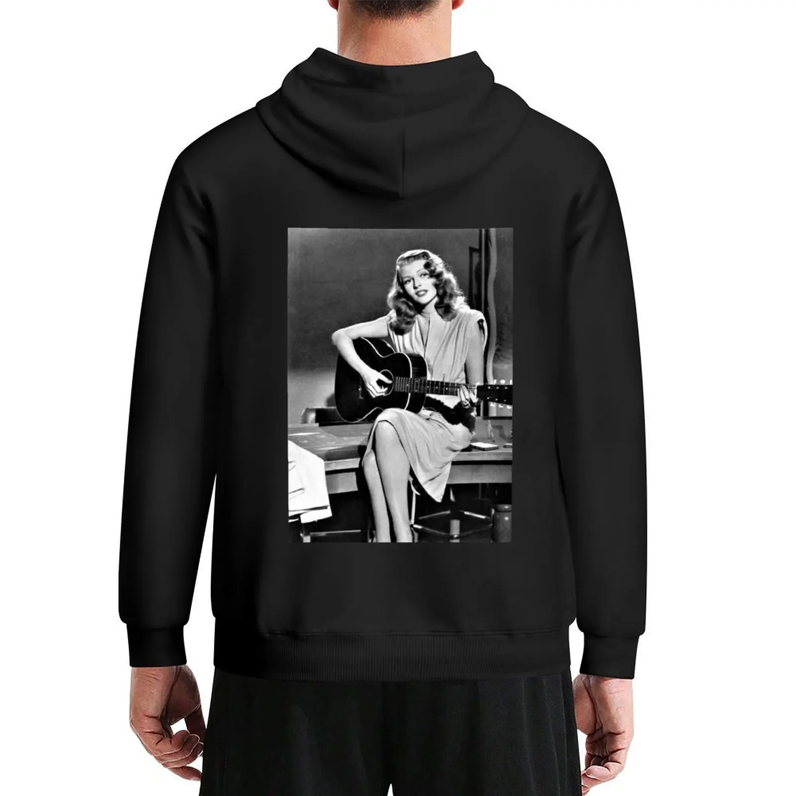 

Rita Hayworth playing guitar in movie Gilda Hoodie autumn clothes for men men clothing korean autumn clothes hoodie graphic