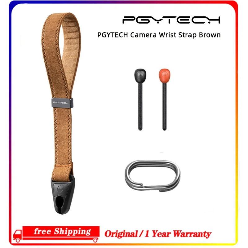 PGYTECH Brown Quick Release Camera Hand Strap, Adjustable Vintage Wrist Strap for Sony Nikon Canon Fujifilm DSLR SLR