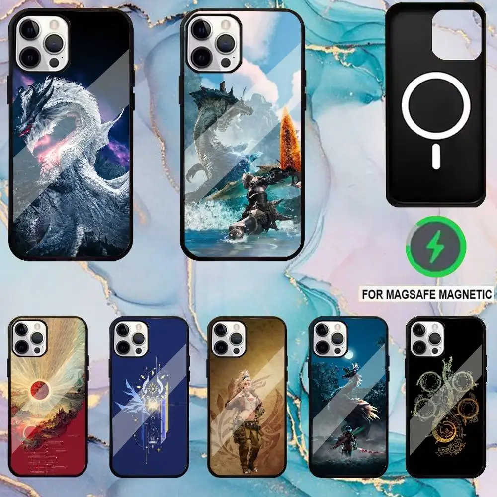 

M-Monster H-Hunter Wilds Phone Case For iPhone17,16,15,14,13,12,11 Plus,Pro Max Magnetic Magsafe Wireless Charging