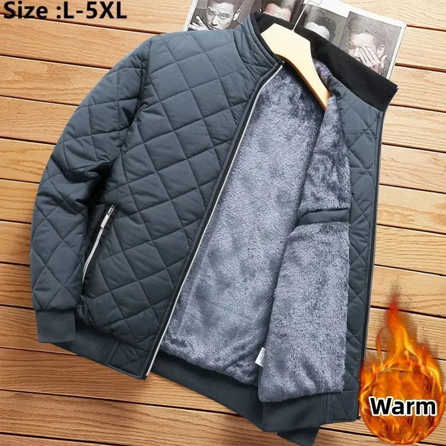 2025 Men\'s Thick Warm Bomber Jacket Coats Autumn Winter Fleece Lined Casual Jacket for Men Slim Fit Winter Clothing Parkas 5XL