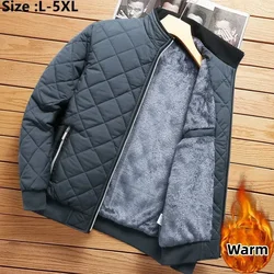 2024 Men's Thick Warm Bomber Jacket Coats Autumn Winter Fleece Lined Casual Jacket for Men Slim Fit Winter Clothing Parkas 5XL