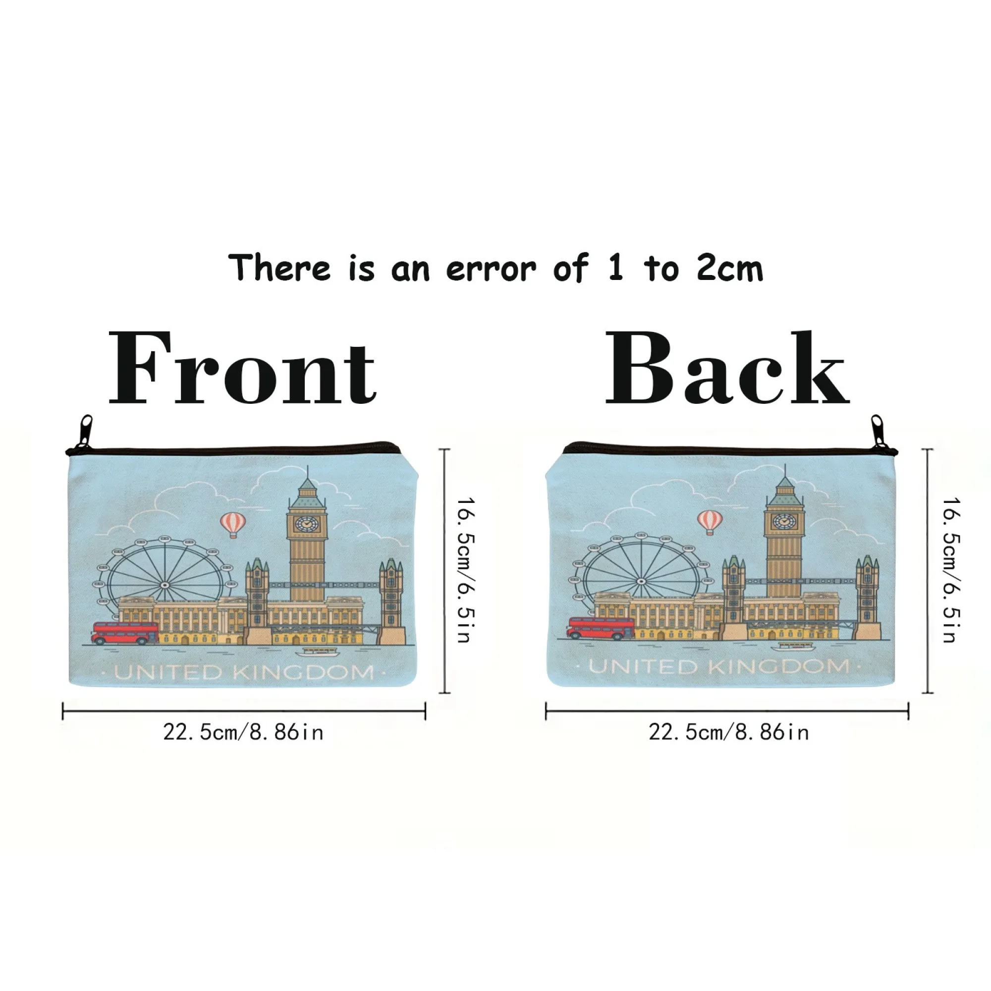London Big Clock Canvas Bag Women Travel Toilet Storage Kits Makeup Pouch Just A Girl Who Loves London Travel Necessities Case