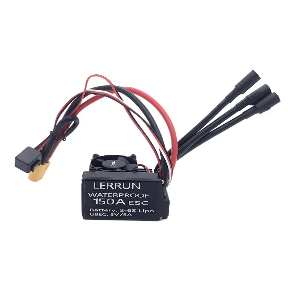 YSIDO LERRUN Waterproof ESC RC Car 35A 45A 60A 80A 120A 150A Speed Controller for 1/8 1/10 1/12 1/14 1/16 RC Car Brushless Motor