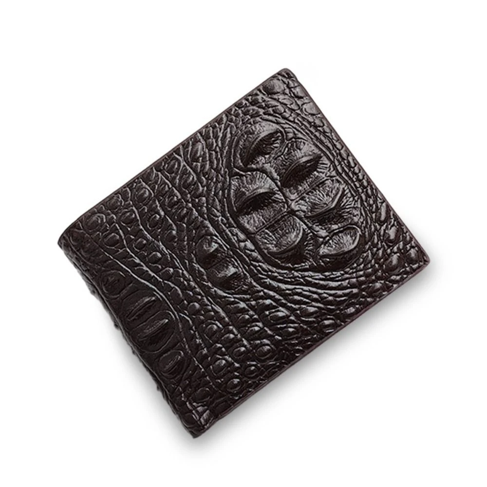 Portefeuille à Motif Crocodile pour Homme, Porte-Monnaie de Poche, Solide, Multifonction, Court, Décontracté, Fente pour Carte de Caisse