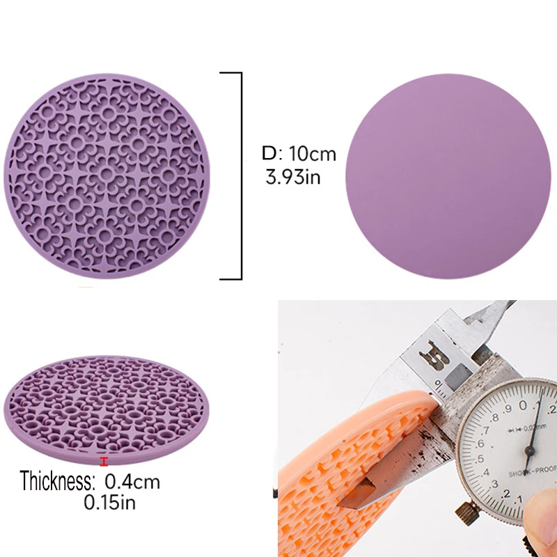 Thickened Retro Placemat Silicone Coaster Slip Insulation Drink Tabletop Cup Mat Home Decoration Kitchen Desktop Protection Pad