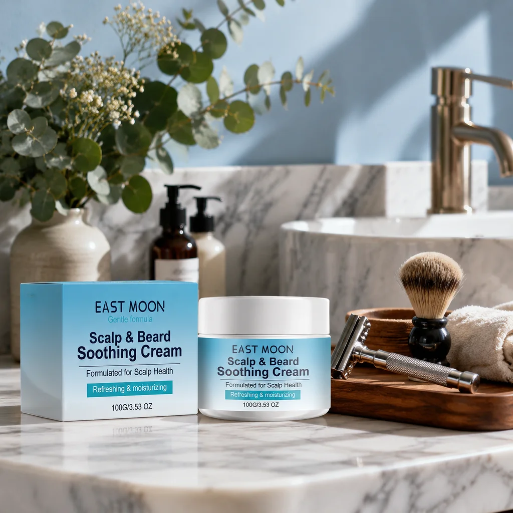East Moon 2 IN 1 Natural Man Beard Wax Moisturizing Beard Growth Smoothing Hair And Skin Care Professional Beard Styling Creams