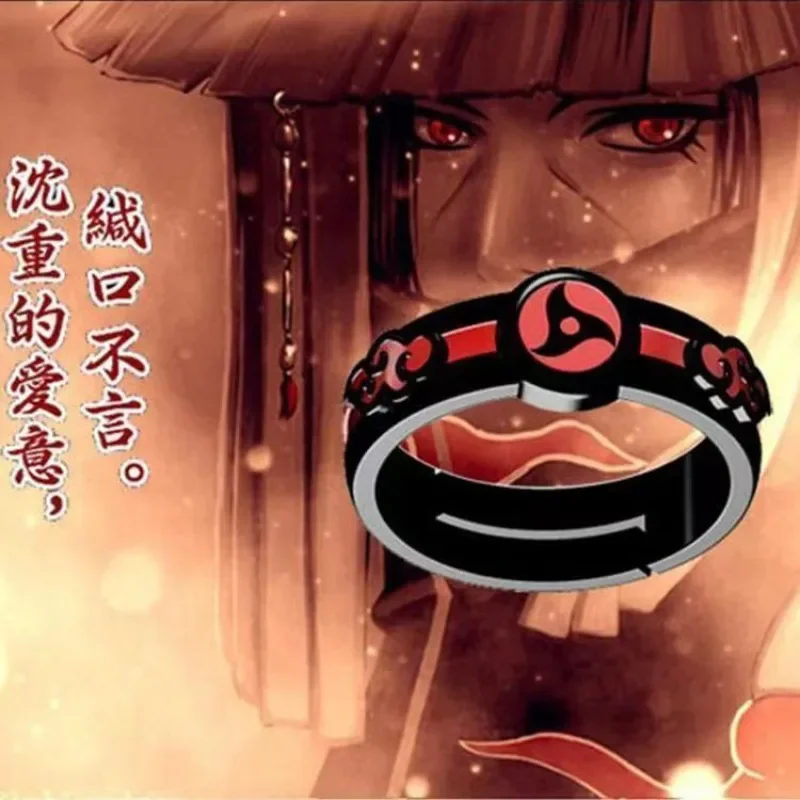 Naruto Itachi Uchiha Akatsuki Mangekyō Sharingan ring anime two-dimensional men and women open ring jewelry student gift