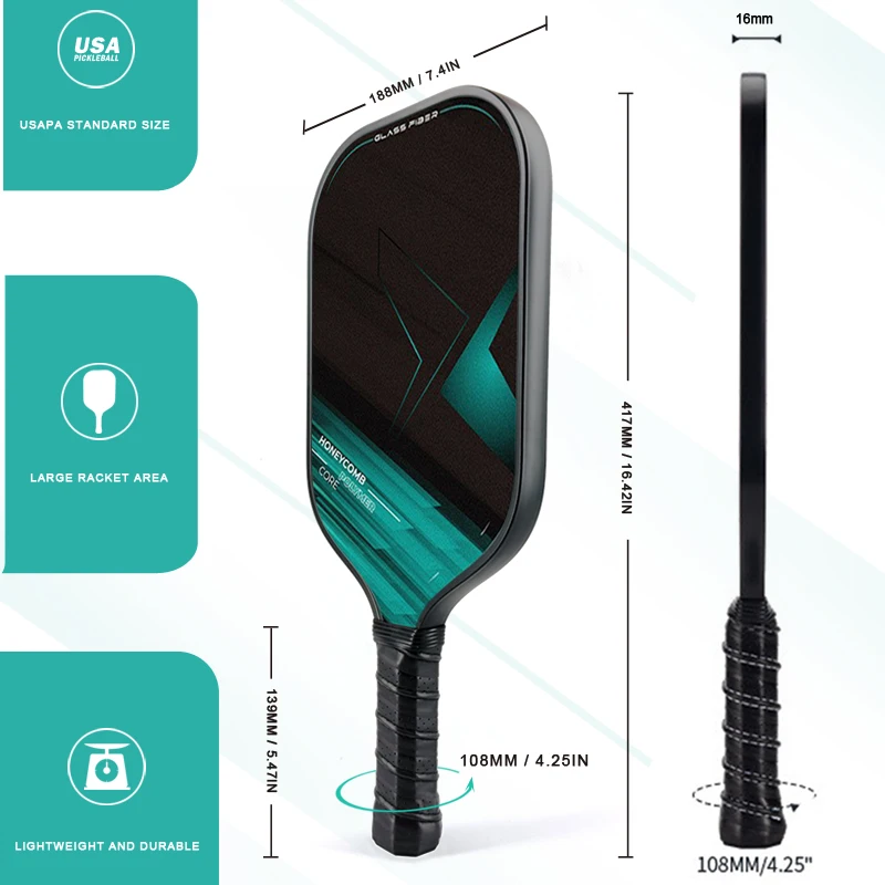 Aerospace-Grade Fiberglass Pickleball Paddle -Ultimate Control, Lightweight & Durable - Pro train/Tournament Ready-Tennis Racket