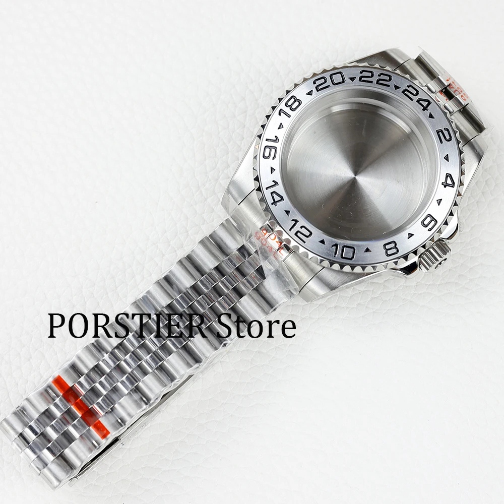 40mm NH35 Watch Case no calendar Stainless steel Sapphire for GMT SUB NH35 NH36 movement 28.5mm Dial Jubilee Oyster watchband