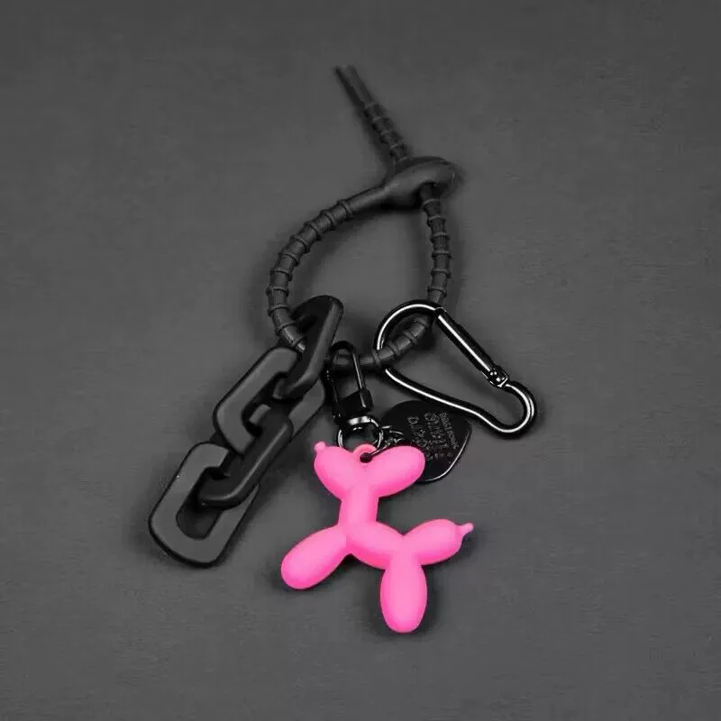 Fashion Keychain Punk Y2K Balloon Dog Keychains for Women Bag Pendant Jewelry Trinket Girl's Car Key Ring Key Chain Accessories