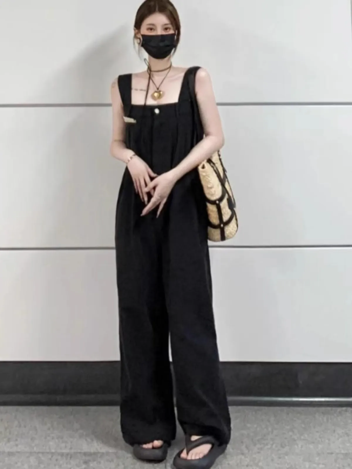 

Джинсовые комбинезоны Bla, женские весенне-осенние 2023, новые свободные тонкие брюки с высокой талией, широкие брюки, повседневные брюки