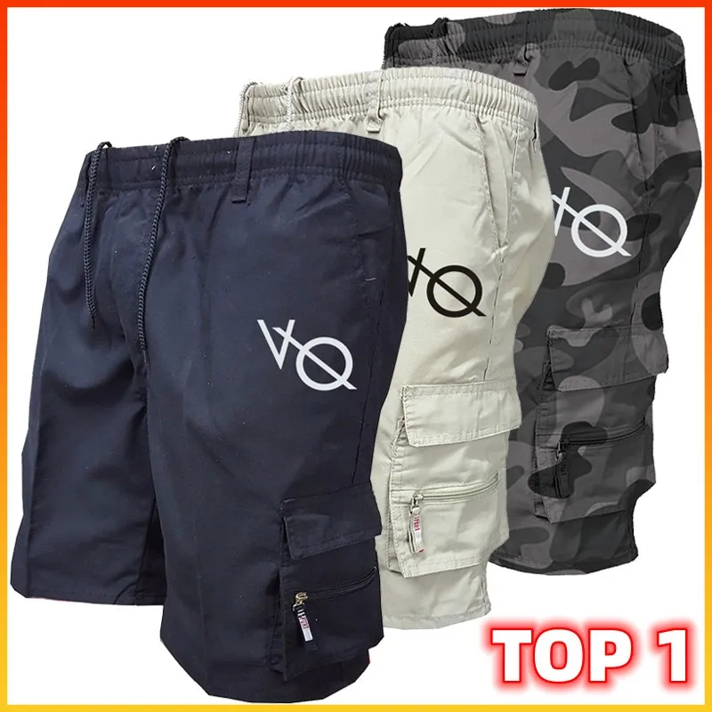 Calções de carga masculina moda casual jogging solto shorts verão confortável e respirável