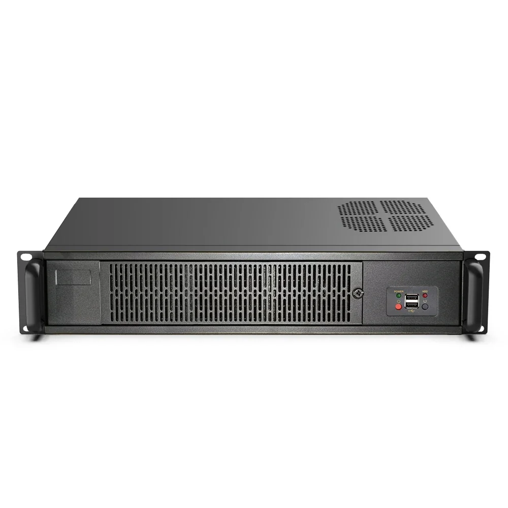 Enterprise Hotel Air-cooled Silent Simple Fan 2U Chassis Mini Industrial Control Server with Direct Insertion of Hard Drive,
