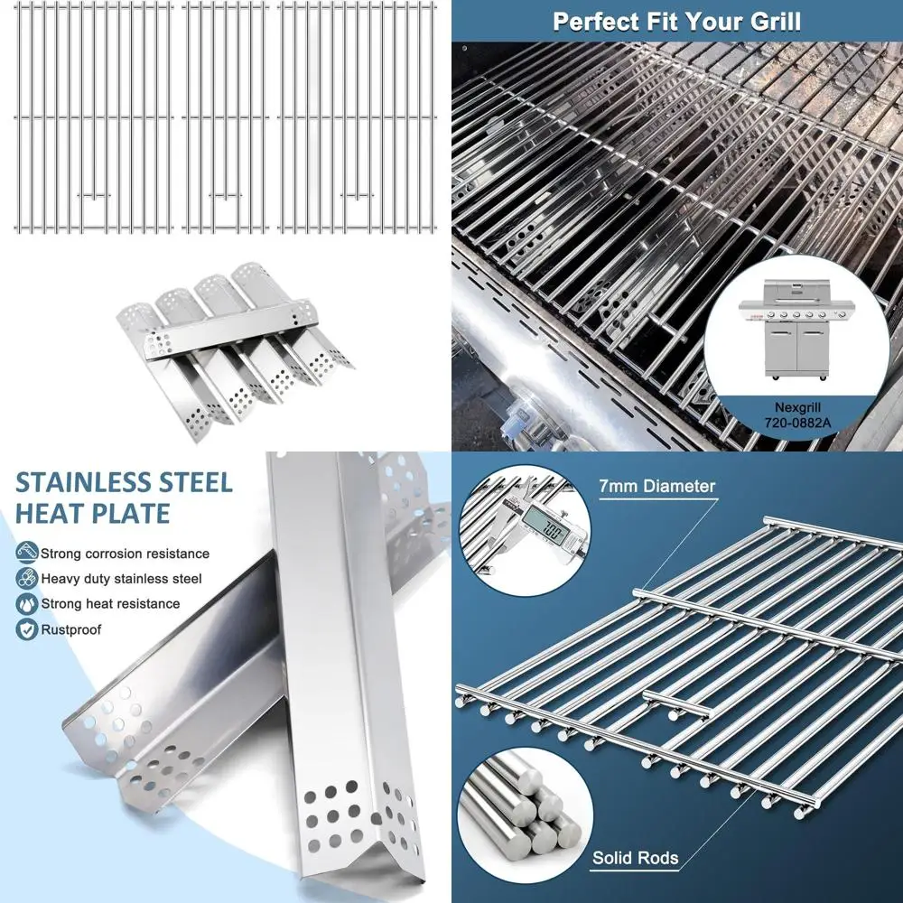 

Nexgrill 720-0882A Replacement Parts: Stainless Steel Heat Plates & Grill Grates for 5-Burner Evolution Infrared Plus Grill