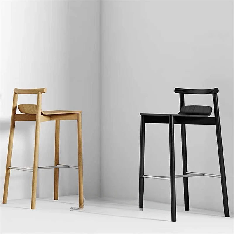 Simple Home High Chair Modern Solid Wood Tea House Cafe Bar Stool