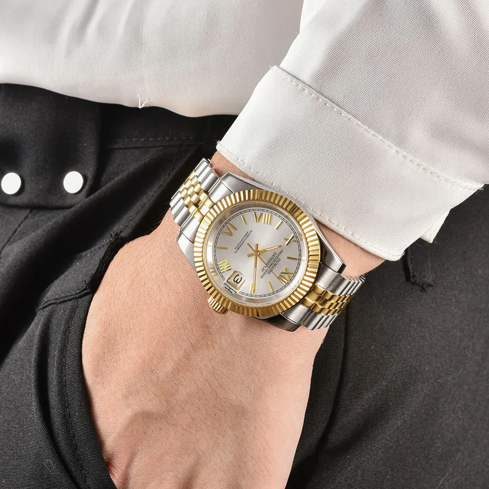 36 mm/39 mm High-End-Business-Custom-Herrenuhr NH35 automatisches mechanisches Uhrwerk Saphirglas Edelstahl Herrenuhr