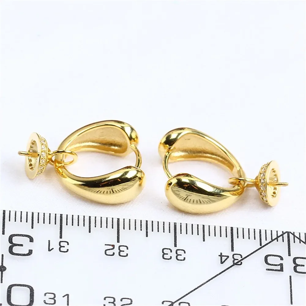 S925 Sterling Silver Pearl Earring Settings DIY Jewelry Making Supplies Blank Earring Posts for Handcrafted Accessories No Pearl
