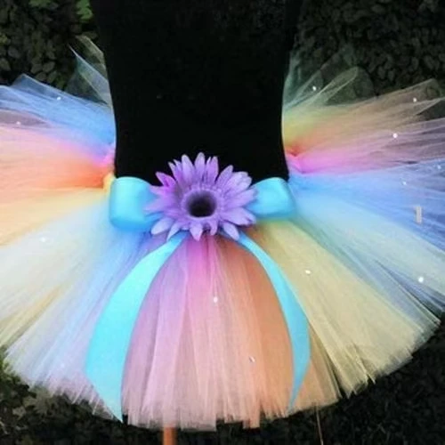 Rainbow Baby Tutu & Headband Set – Perfect Photography Prop for Special Occasions, Soft Polyamide Material, Ideal Gift