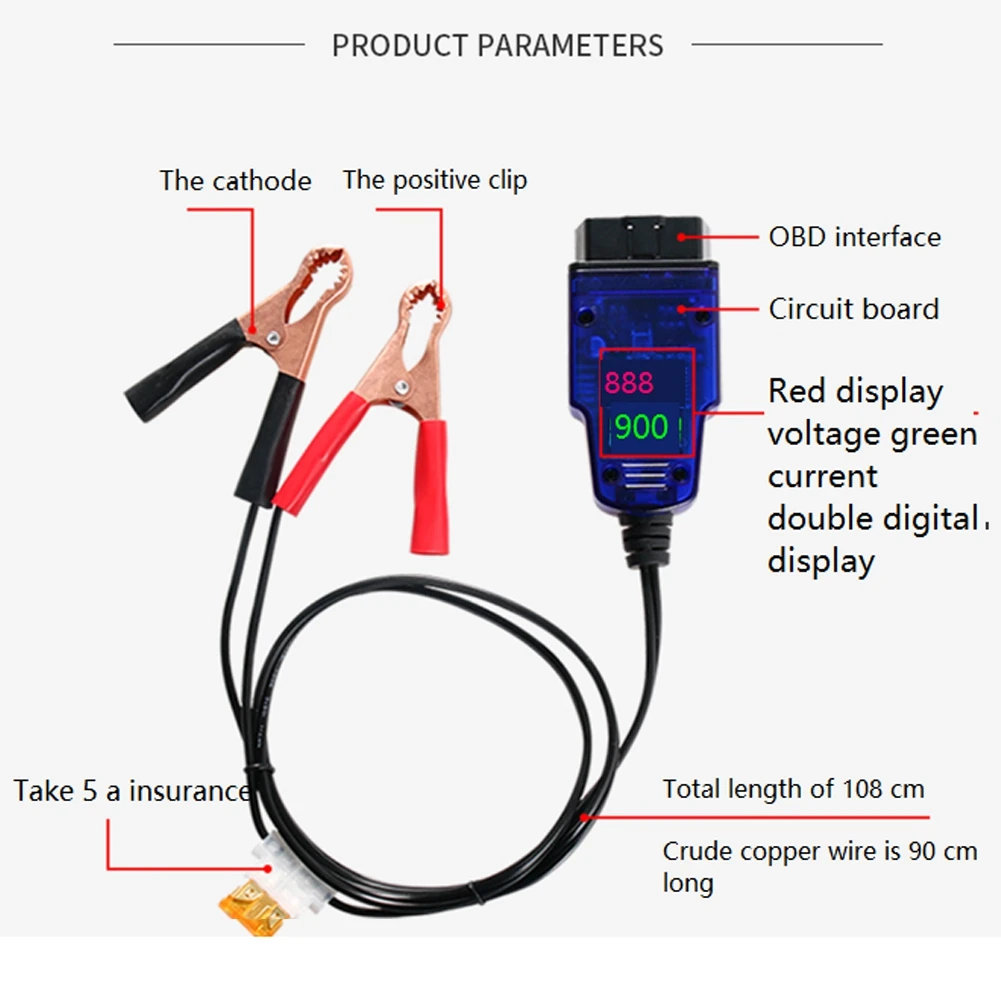 Notstromversorgung Batterieclip ECU Memory Saver für OBD2 12V Power-Off Memory Saver ABS Ersatz Helper-N35R
