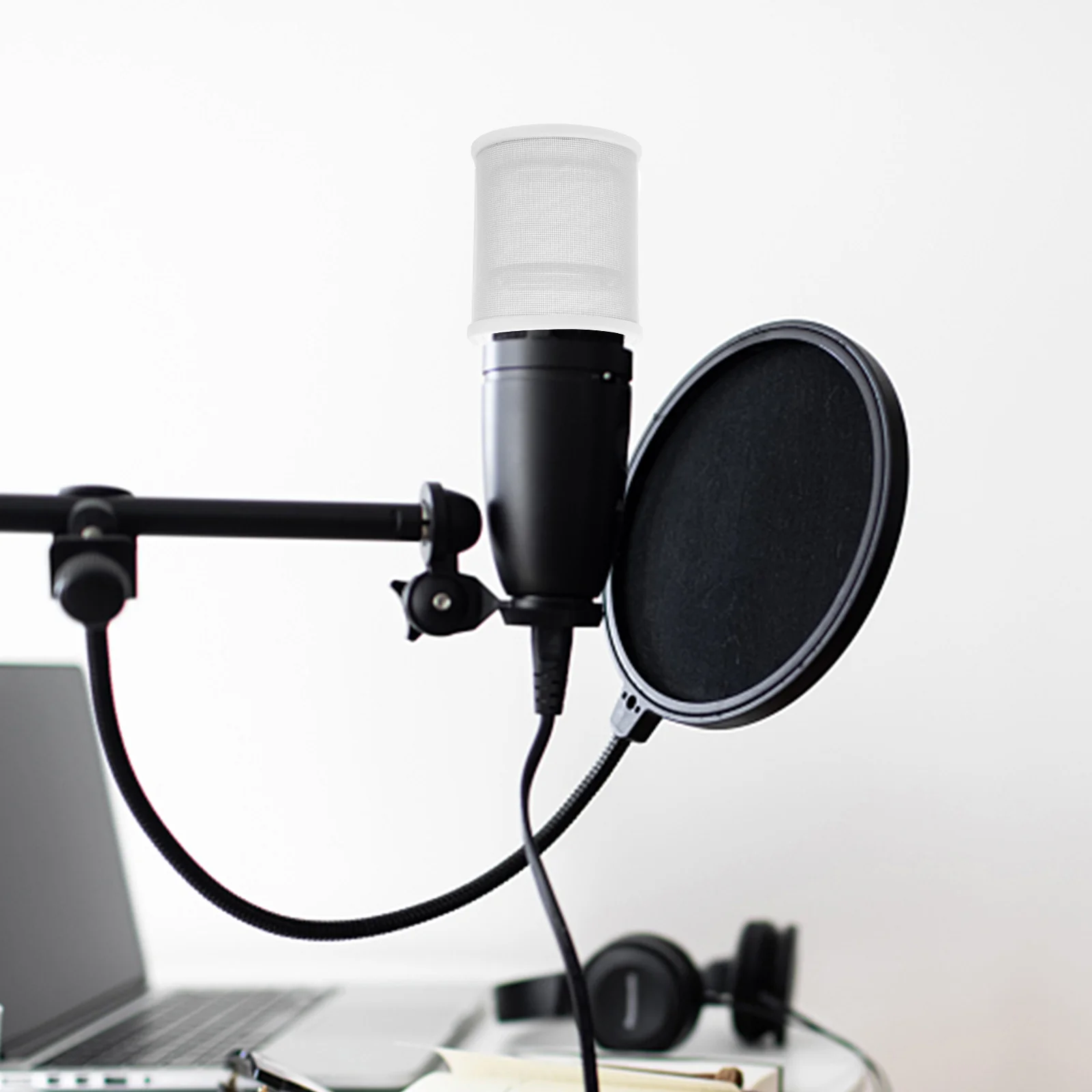 

Microphone Pop Filter Noise Cancelling Lavalier Accessory Cover Isolation Shield