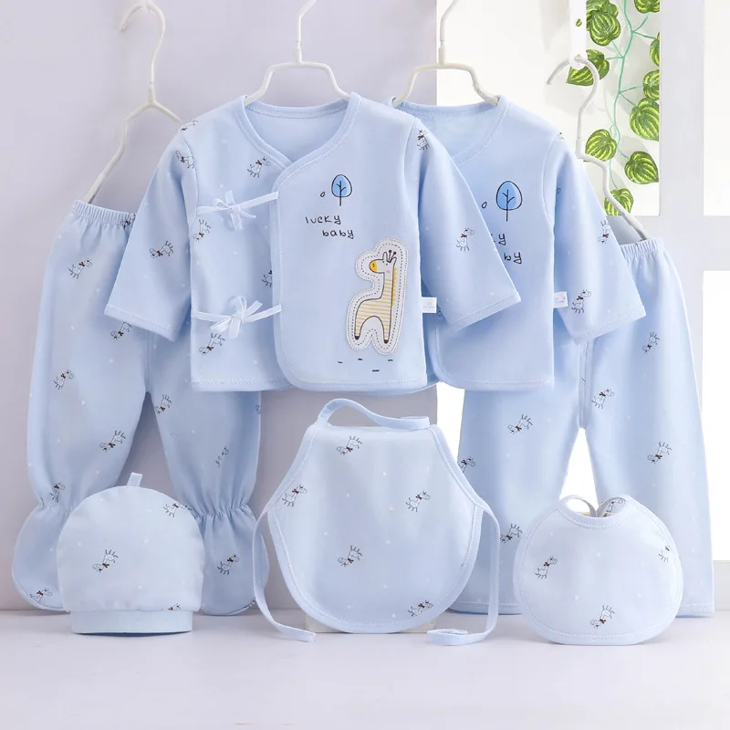 Spring Autumn Infant Boy Girl Clothes Casual Cartoon Cute Print Cotton Tops+Pants Baby Items For Newborns Hospital Set BC1499-1