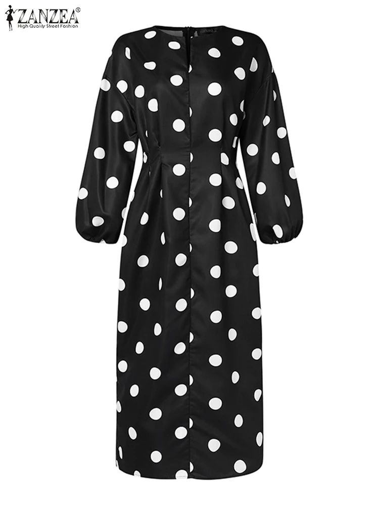 

Платья больших размеров ZANZEA, летнее женское богемное длинное платье макси в горошек, платье с v-образным вырезом, повседневное свободное вечернее платье с карманами 0XL-5XL