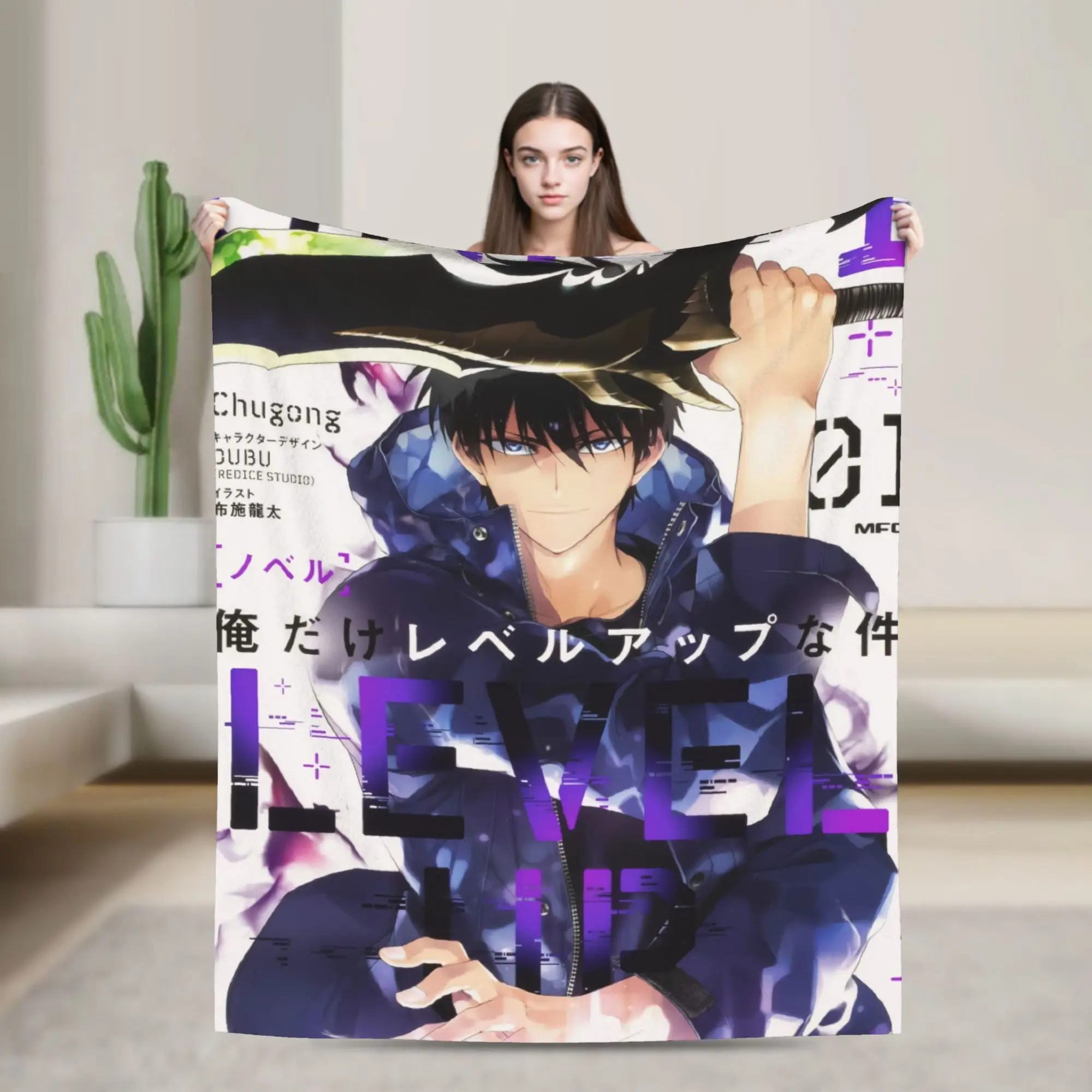Anime Solo Levelings Blanket Fleece  Winter  Breathable Ultra-Soft Throw Blankets for Bed Outdoor Rug Piece