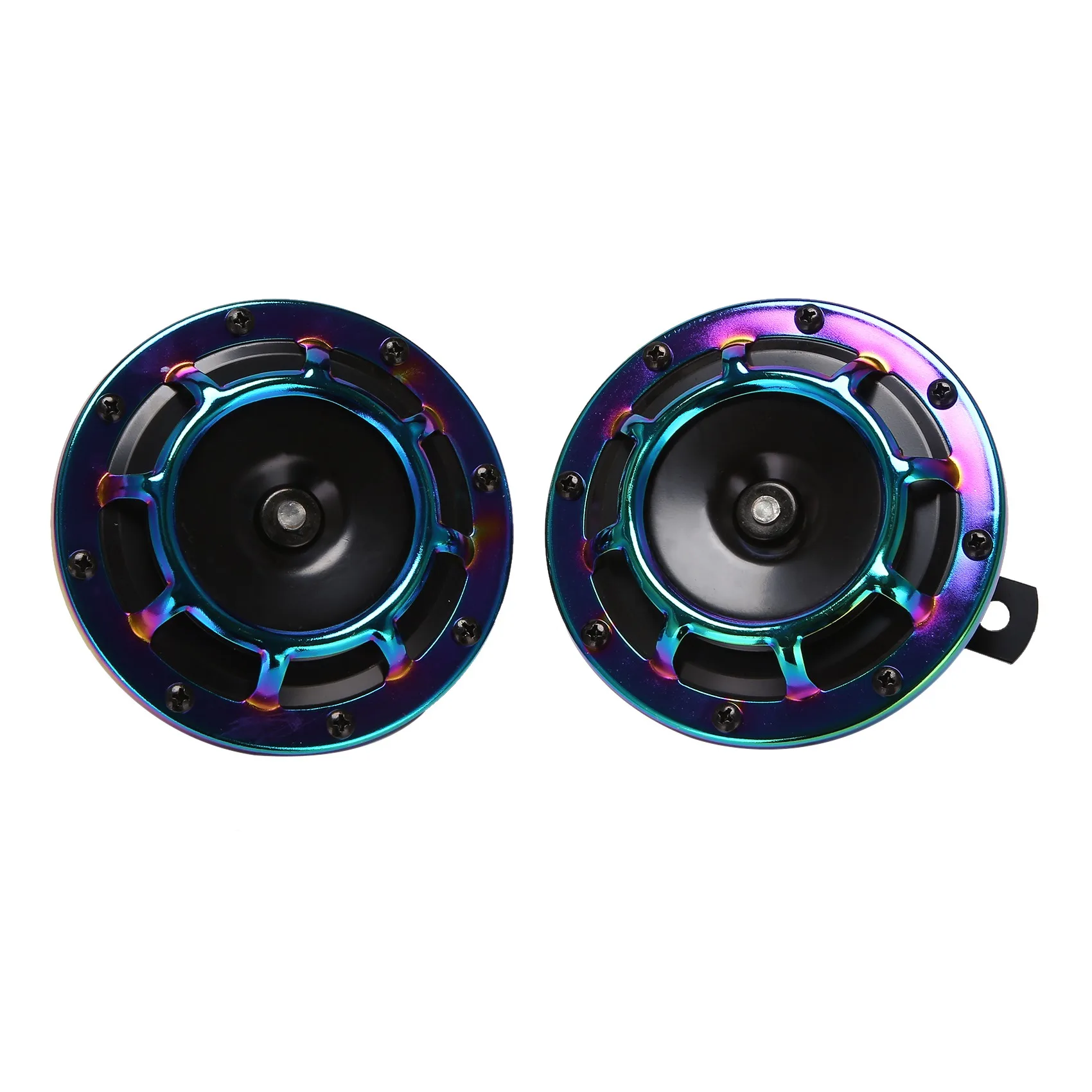 1 Pair 12V Multicolor Supertone Dual Car / Motorcycle Grille Horn Compact Super Tone Loud Blast Stainless Steel Horn