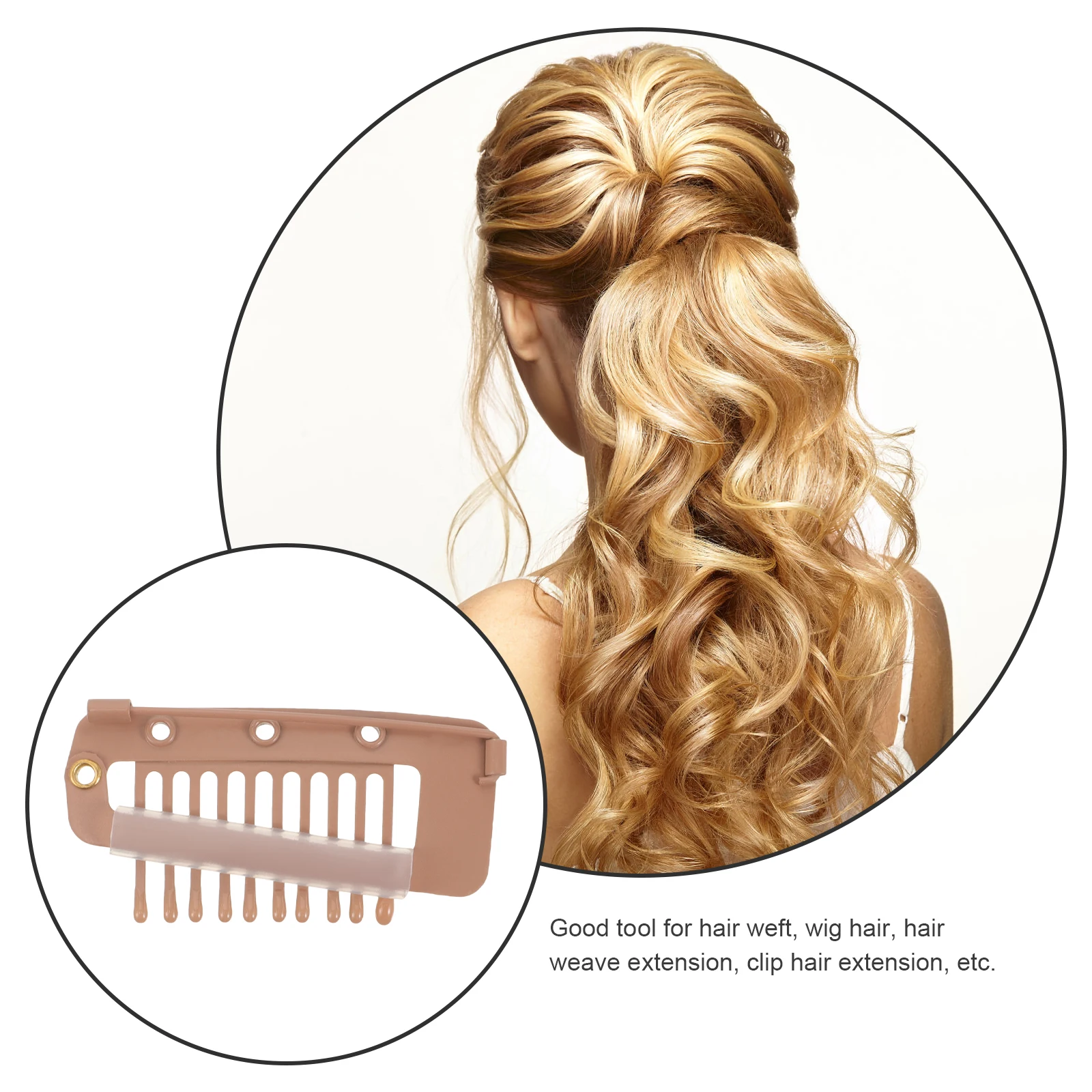 

8Pcs Hair Extension Clips Metal Snap Comb for Making Hair Weaving Hairpiece Holder Easy Use Making Clip